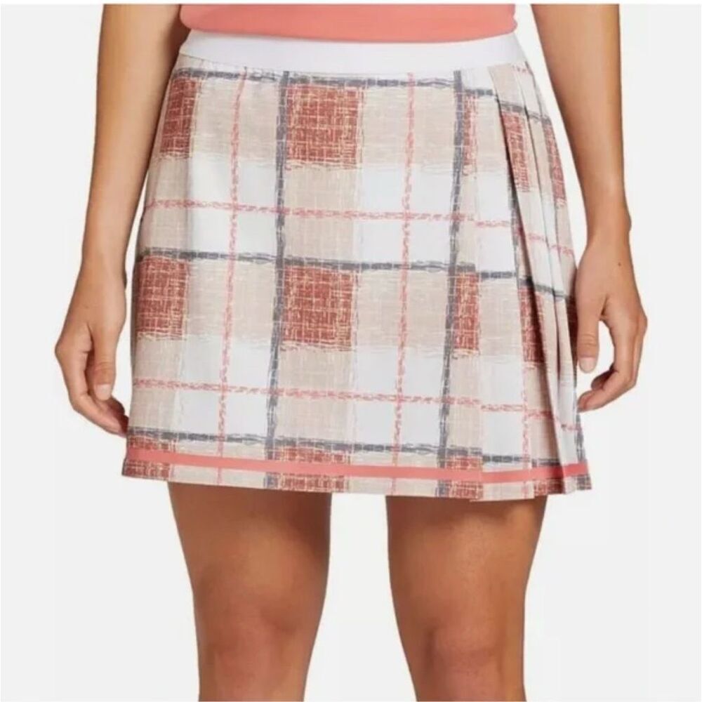 Lady Hagen Side Pleat Contrast Skort Tweed Plaid Size Xxl Nwt